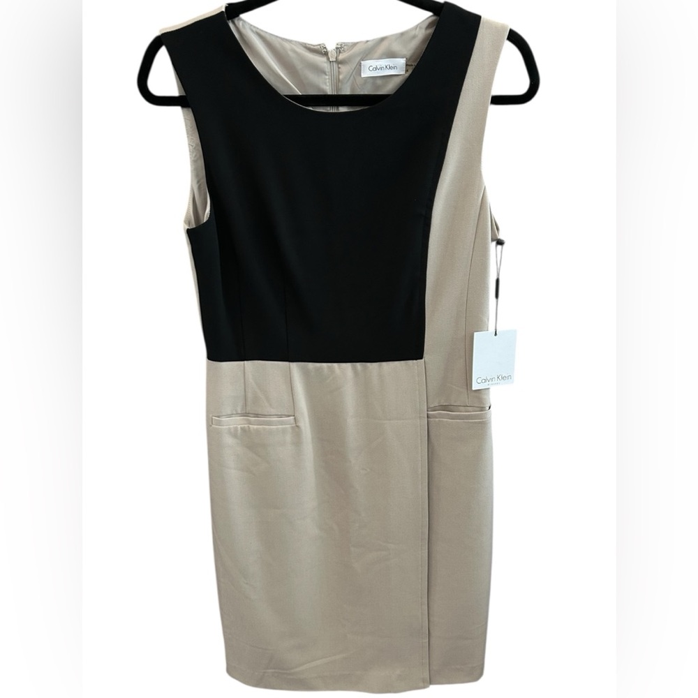 Calvin Klein Black and Cream Dress Sz 4 BNWT